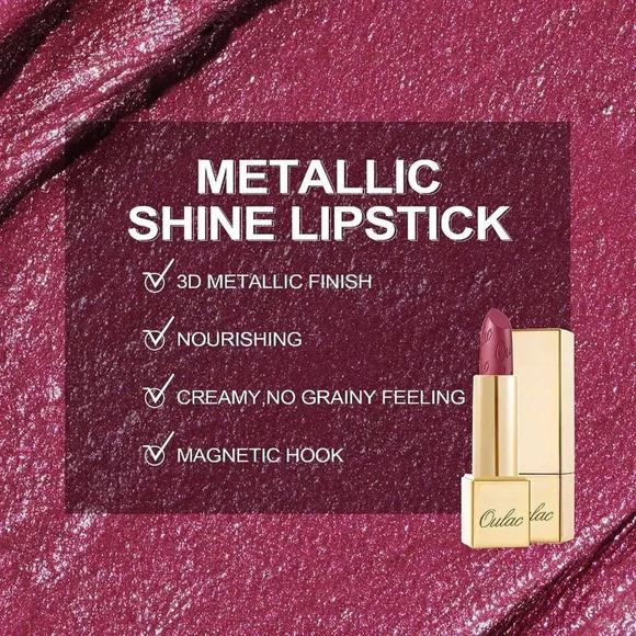Oulac Women Metallic Purple Moisturizing High Impact Lipstick  Love Particle 03 - Picture 5 of 8